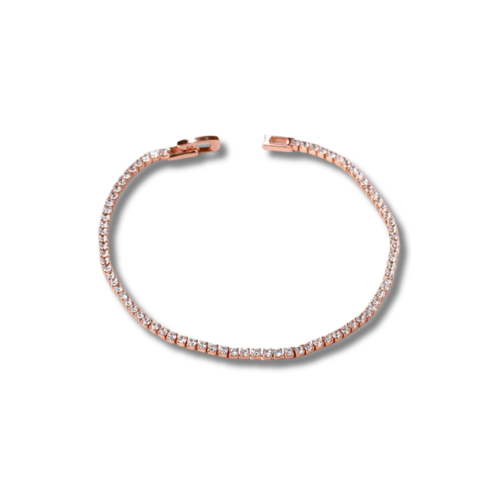 Roségold Tennisarmband mit funkelnden Zirkonia