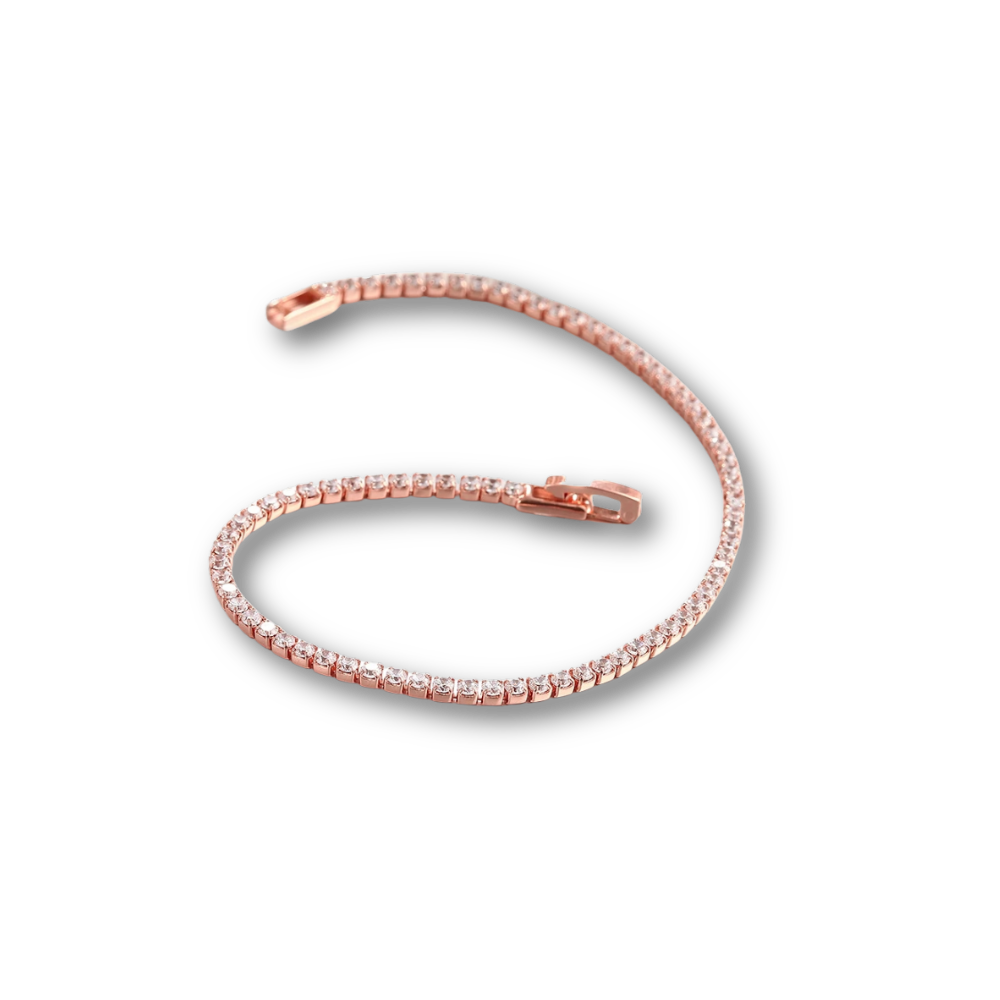Roségold Tennisarmband mit funkelnden Zirkonia