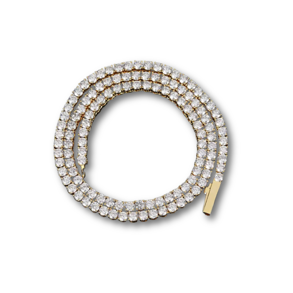 Tennishalskette mit Zirkonia – Gold Plattiert