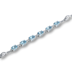 925 Sterling Silver Bracelet Sapphire Stil Armband - 18cm