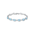 925 Sterling Silver Bracelet Sapphire Stil Armband - 18cm