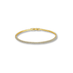 Gold Tennisarmband mit funkelnden Zirkonia Kristallen