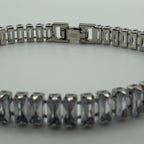 Elegantes 925 Sterling Silber Armband mit Kristallen - 18cm