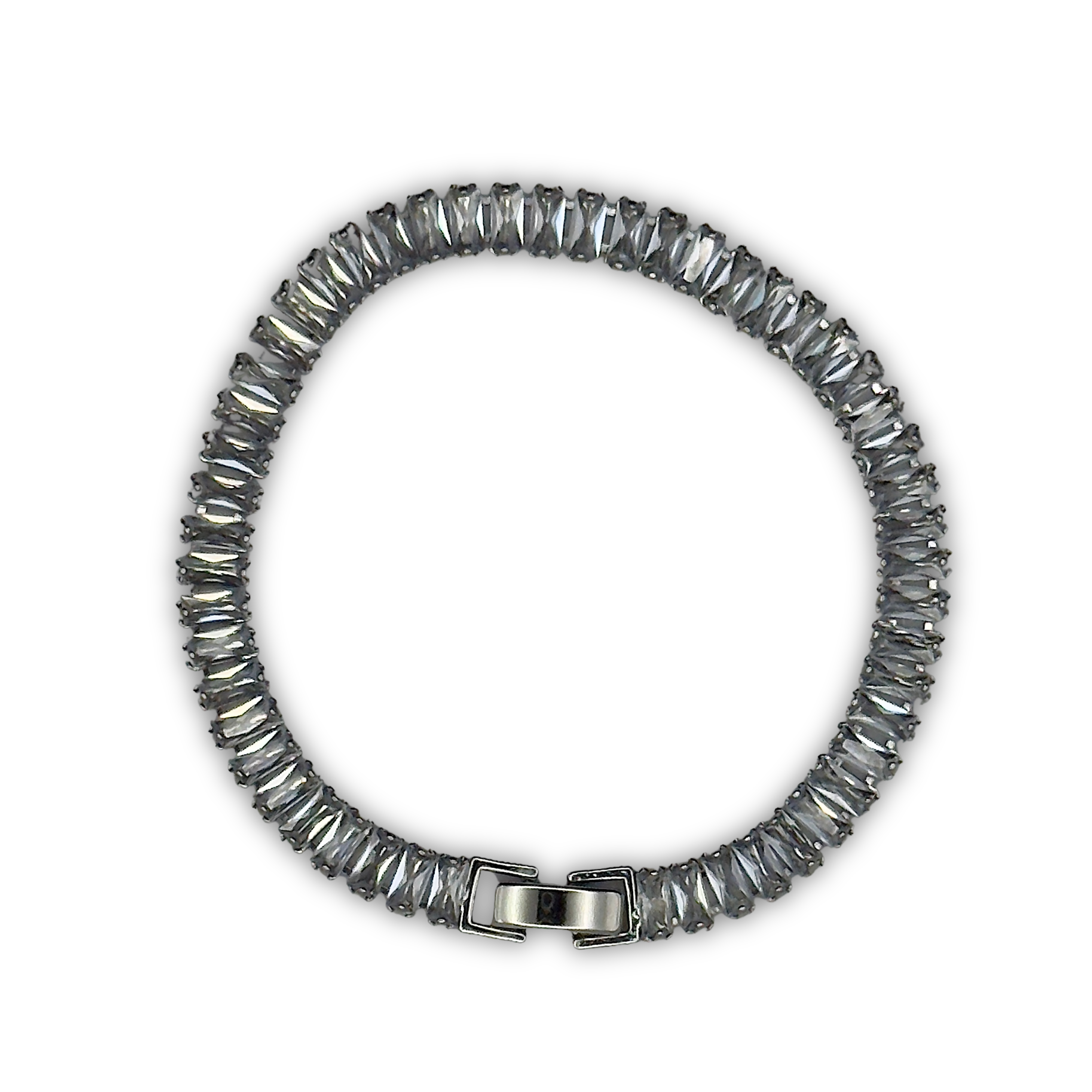 Elegantes 925 Sterling Silber Armband mit Kristallen - 18cm